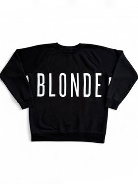 NEW Brunette The Label Black 'Blonde' Crew Neck Sweater Size XS/S
